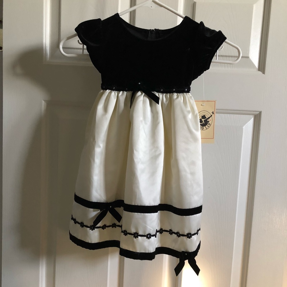 NWT - Velvet & satin holiday dress, lace florets